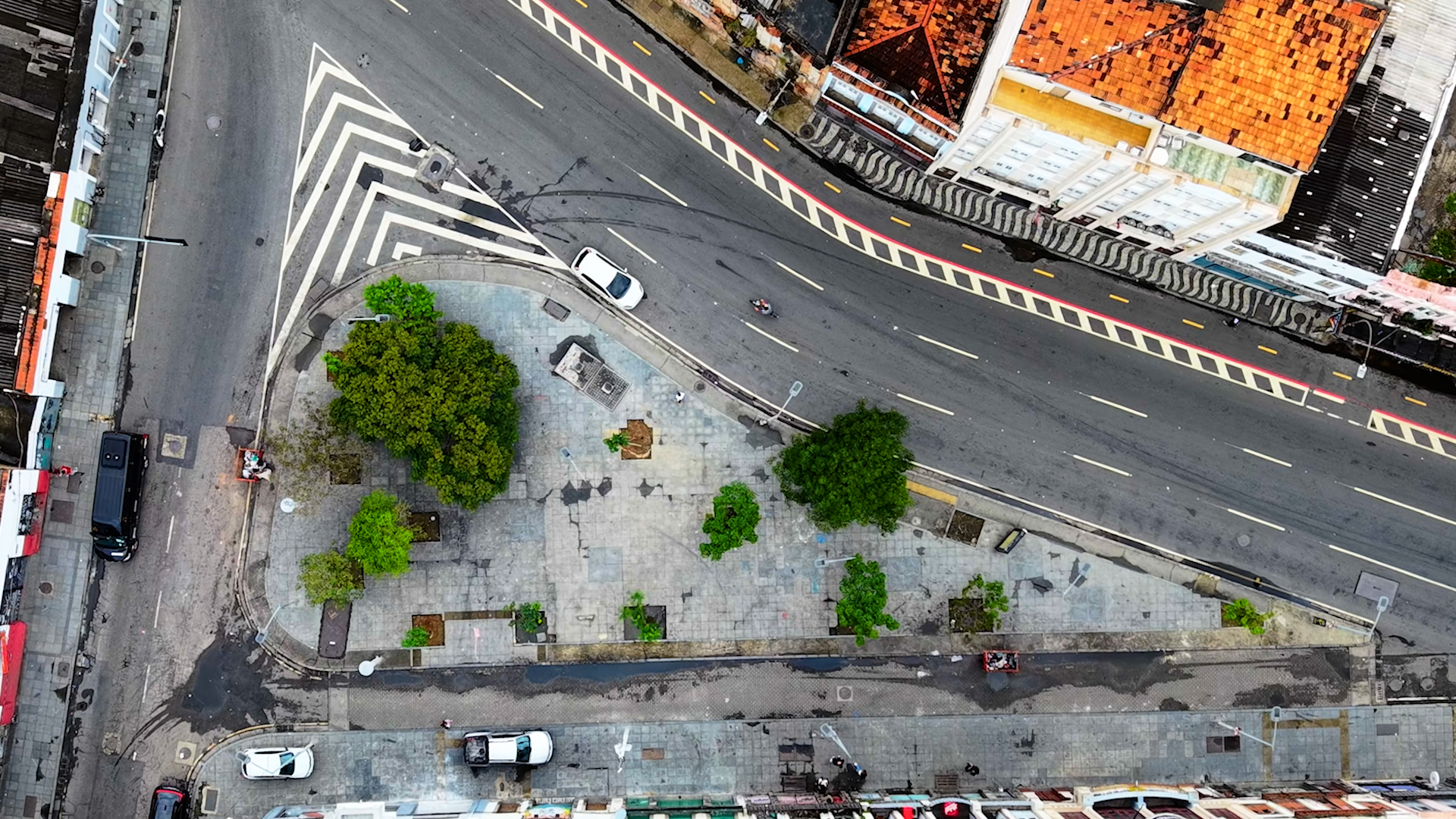 Vista aérea da Praça dos Estivadores