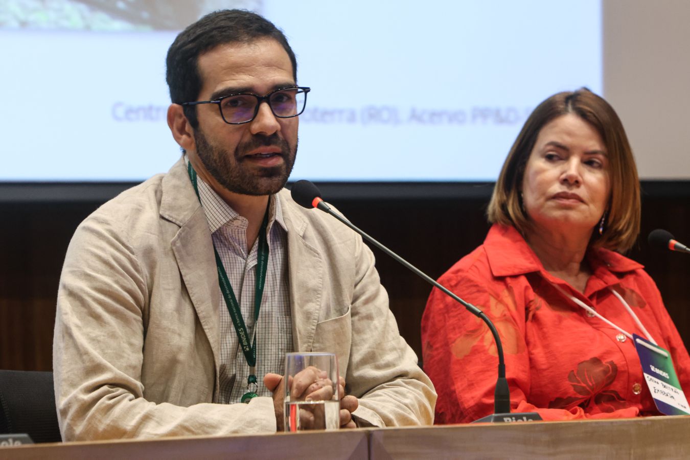 Superintendente de Meio Ambiente do BNDES, Nabil Kadri, e diretora de governança e informação da Embrapa, Selma Beltrão