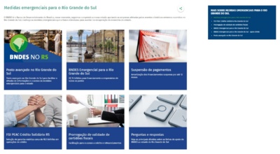 Capa da noticia BNDES reúne em site informações sobre medidas emergenciais para apoiar recuperação do RS
